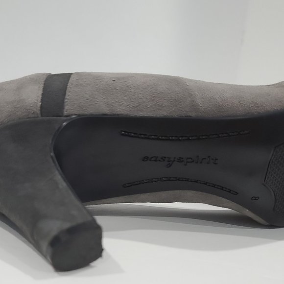 NEW ✅ Easy Spirit 2-Tone Grey / Charcoal Grey Nubuck Suede Heel Shoes 8W ✨ NEW - Picture 8 of 15